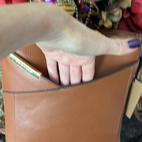 Steve Madden Camel Color Pebbled Grain Faux Leather Crossbody Bag - Picture 5 of 15